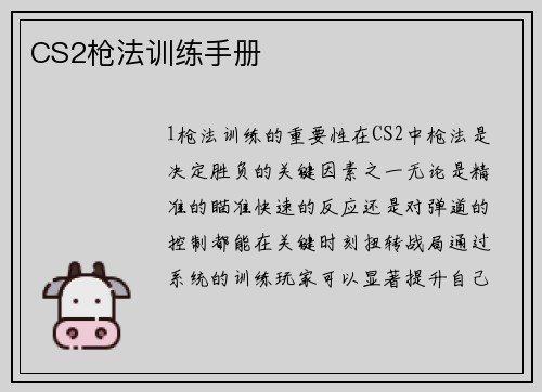 CS2枪法训练手册